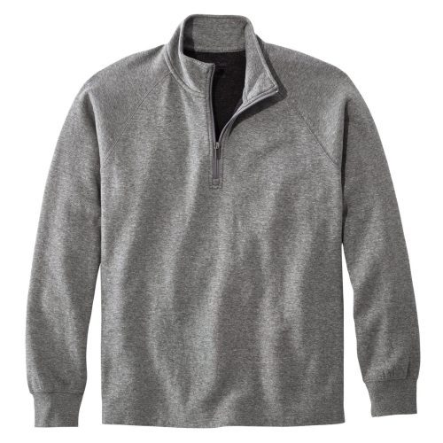 L.L.Bean Men's Washed Cotton Double-Knit Shirts, Quarter-Zip Pullover